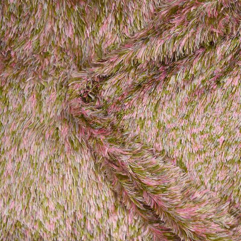 Polaire doudou fantaisie grise rose et verte