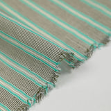 Voile 100% coton tissé-teint multi rayure menthe et kaki fond écru