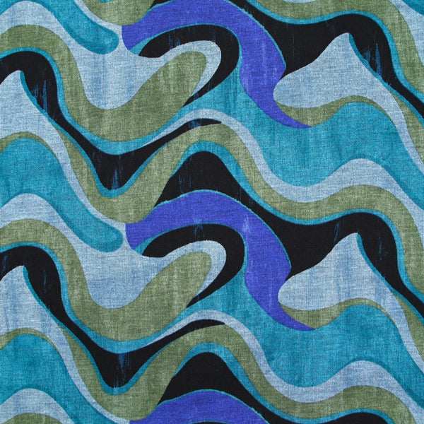 Maille Milano polyviscose mille vagues bleu