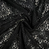 Guipure motif marguerite fond noir