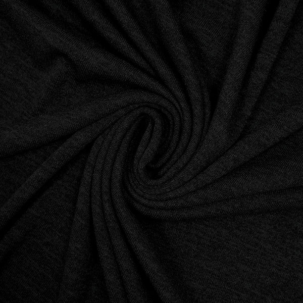 Maille polyester chinée gris fond noir