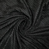 Black crinkle effect striped and satin polyester