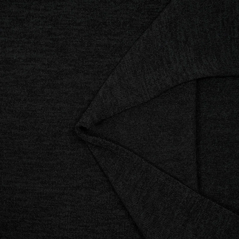 Maille polyester chinée gris fond noir