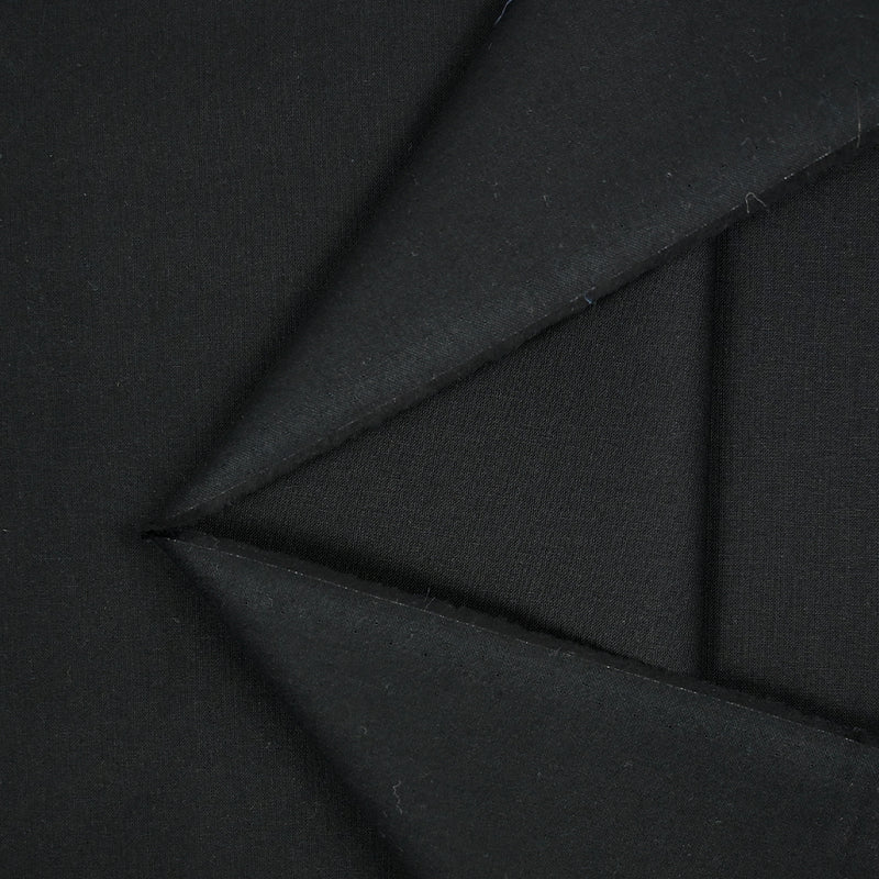 Toile de coton viscose noir corbeau
