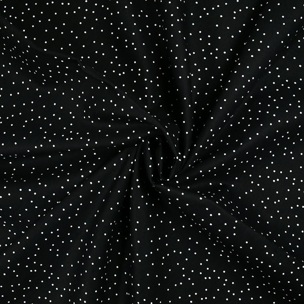 Popeline de coton imprimée confettis fond noir