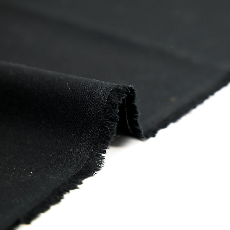 Toile de coton viscose noir corbeau