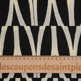 Smock polyester imprimé graphique noir fond écru