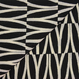 Smock polyester imprimé graphique noir fond écru