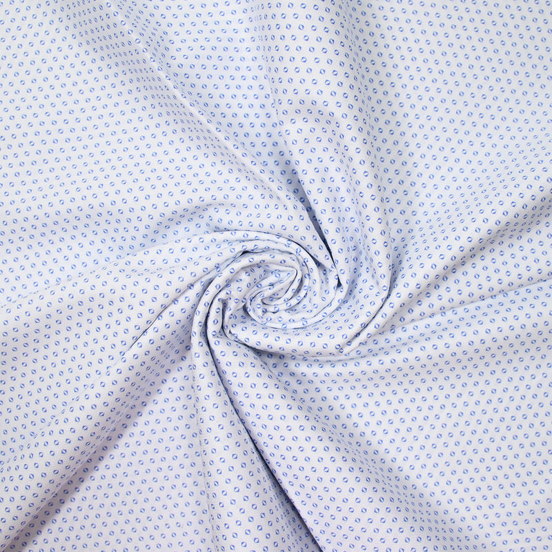 Coton chemise mini géométrique bleu clair fond blanc