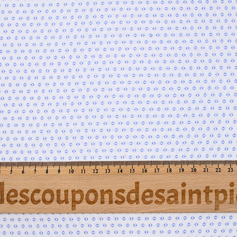 Coton chemise mini géométrique bleu clair fond blanc