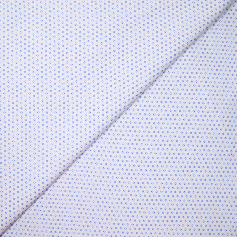 Coton chemise mini géométrique bleu clair fond blanc