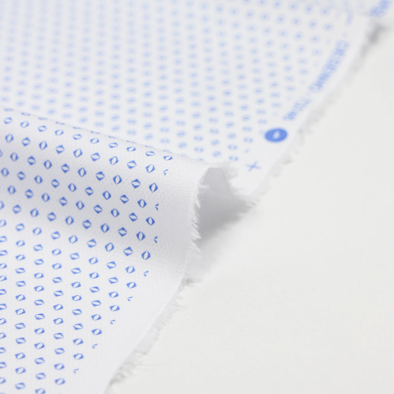 Coton chemise mini géométrique bleu clair fond blanc