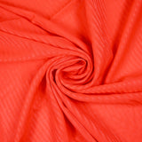 Voile polyviscose rayé nervuré Maria orange