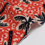 Double gaze imprimée palmier sauvage fond orange