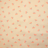 Double gauze printed butterfly beige background