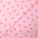 Gasa doble estampado mariposas fondo rosa