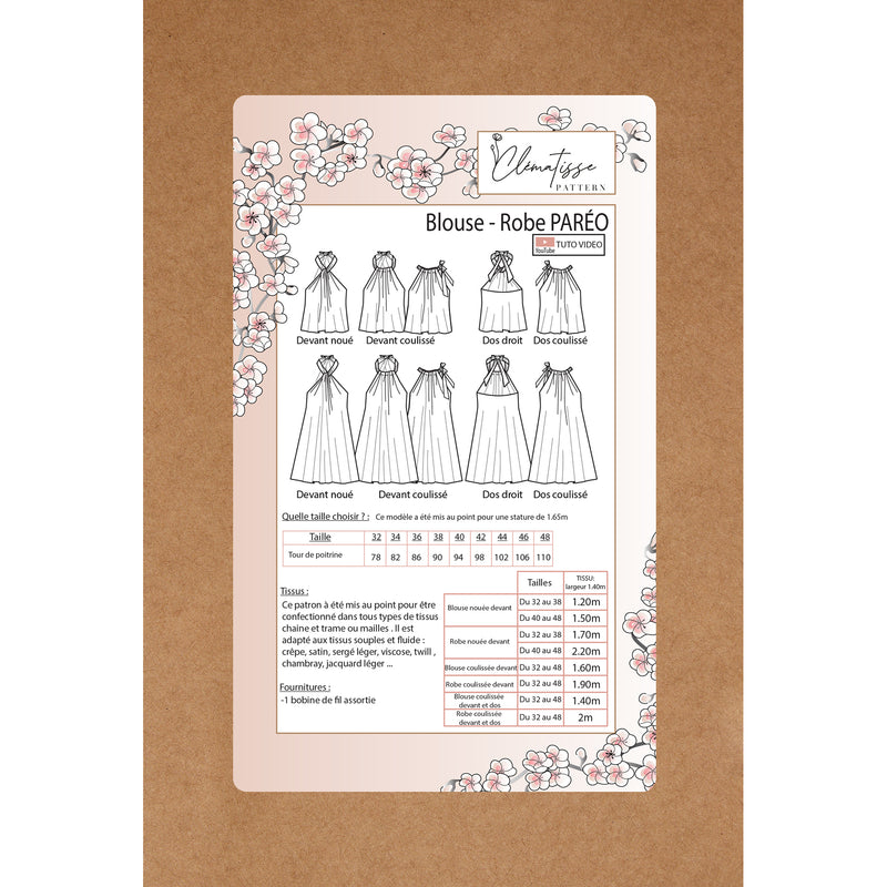 Couture pattern Blouse-Robe Saréo