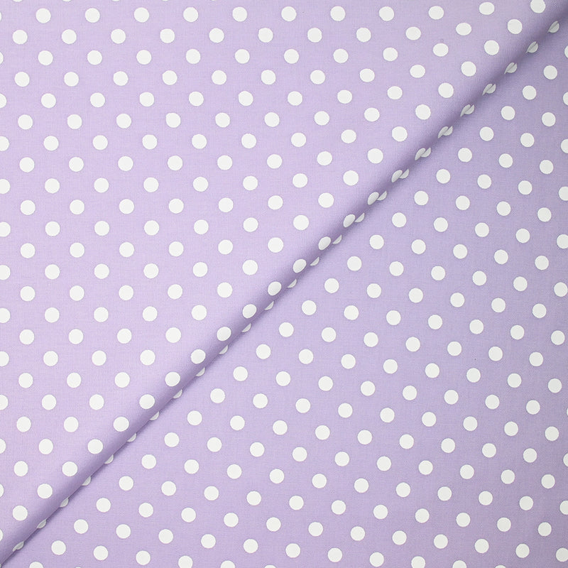 Coton imprimé pois 8mm fond parme