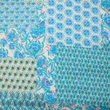 Simple gaze imprimée patchwork cachemire bleu