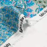 Simple gaze imprimée patchwork cachemire bleu