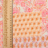 Simple pink cashmere patchwork printed gauze