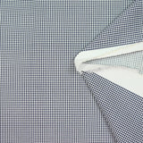Coton imprimé pied de puce bleu pétrole fond blanc