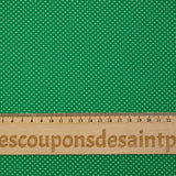 Coton imprimé pois 1mm fond vert prairie