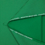 Coton imprimé pois 1mm fond vert prairie