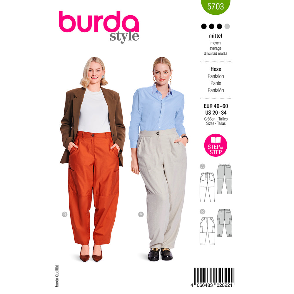 Patron De Couture Burda Style #5722 - Pantalon Plissé Et Pantalon De Costume Pour Homme, Tailles 46 à 56 - Niveau Moyen, Tissu Coton Ou Laine - 10