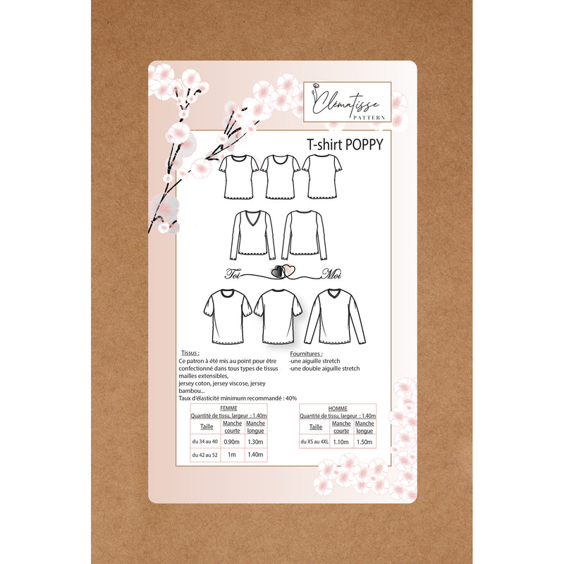 Patron de couture T-shirt POPPY