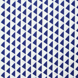 Popeline de coton imprimée triangle rayé marine fond blanc