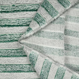 Polaire doudou rayé vert bouteille et gris neige