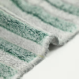 Polaire doudou rayé vert bouteille et gris neige