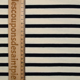 Jersey coton marinière bleu marine fond écru