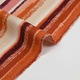 Crêpe viscose rayures trait de craie rouge et orange