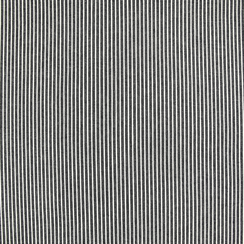Polycoton tissé teint rayé bleu marine fond écru