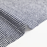 Jersey de lin rayure blanc et bleu marine