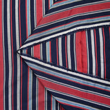 Sergé de viscose tissé-teint à rayures rouges