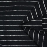 Polyviscose large rayure argent fond noir