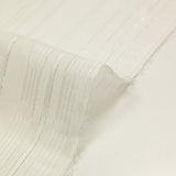 Mousseline crinkle rayure blanche et argent fond blanc