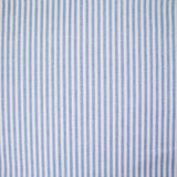 Coton tissé teint rayure bleue fond blanc