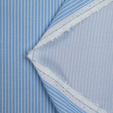 Viscose imprimée rayure bleue fond blanc
