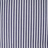 Coton tissé teint rayure large bleue marine fond blanc