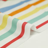 Coton imprimé rayure multicolore fond blanc