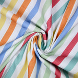 Coton imprimé rayure multicolore fond blanc