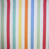 Coton imprimé rayure multicolore fond blanc
