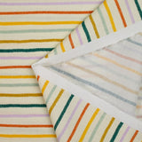 Coton imprimé rayures multicolore fond écru