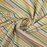 Coton imprimé rayures multicolore fond écru