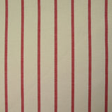 Toile de coton rayure rouge fond écru