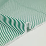 Coton tissé teint rayure verte fond blanc